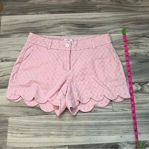 crown & ivy Pink Scalloped Hem High-Waist Shorts